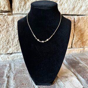 Vintage Avon 1976 “Delicately Yours” Caged Faux Pearls Gold Tone Choker Necklace